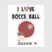 Ik hou van Bocce Ball Sticker (Vel)