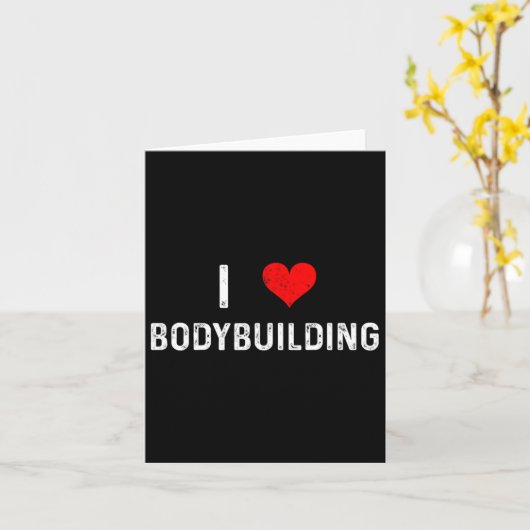 Ik hou van bodybuilding - Hart - Workout Gym Body  Kaart (Gele Bloem)