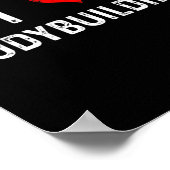 Ik hou van bodybuilding - Hart - Workout Gym Body  Poster (Hoek)