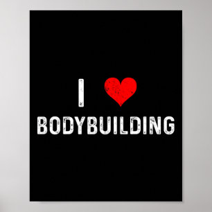 Ik hou van bodybuilding - Hart - Workout Gym Body  Poster