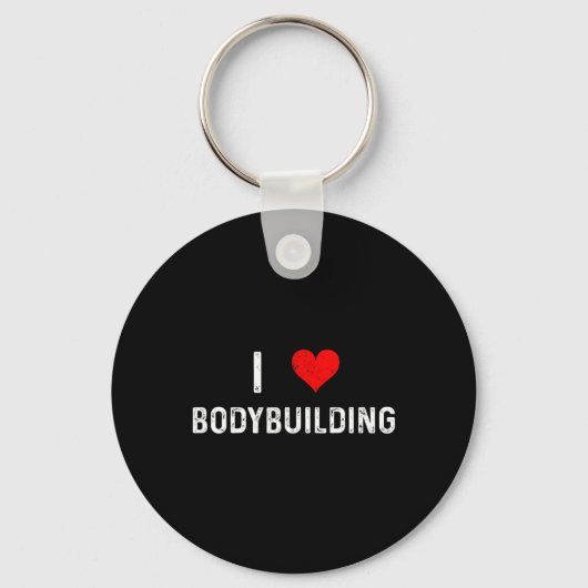 Ik hou van bodybuilding - Hart - Workout Gym Body Sleutelhanger (Voorkant)