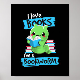 Ik hou van boek en ik ben een boekenworm poster