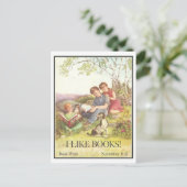 "Ik hou van boeken" Bibliotheek Poster Briefkaart (Staand voorkant)