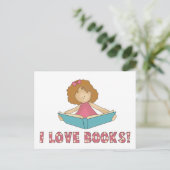 Ik hou van boeken! briefkaart (Staand voorkant)