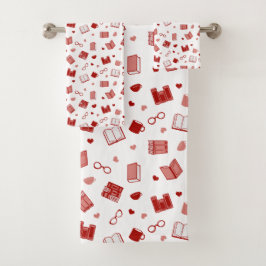 Ik hou van boeken en het lezen van een mooi rood p bad handdoek