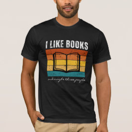Ik hou van boeken en misschien drie mensen retro z t-shirt