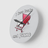 Ik hou van boeken en piano, authentieke kunst uit  ronde klok (Hoek)