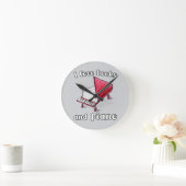 Ik hou van boeken en piano, authentieke kunst uit  ronde klok (Huis)