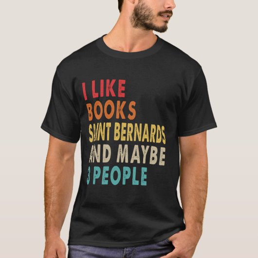 Ik hou van boeken en Sint Bernard T-shirt (Voorkant)