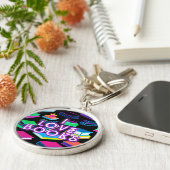 Ik hou van boeken kleurrijk 2 sleutelhanger (Zijkant)