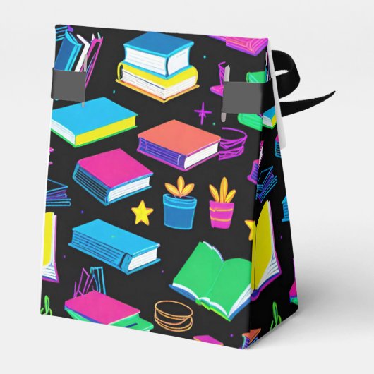 Ik hou van boeken kleurrijke tent bedankdoosjes (Achterkant)