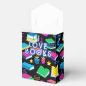 Ik hou van boeken kleurrijke tent bedankdoosjes (Geopend)