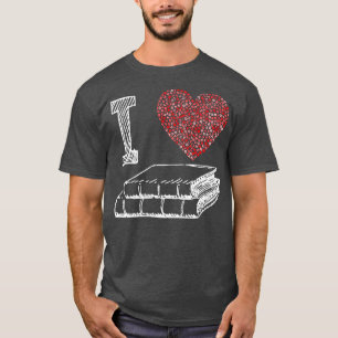Ik hou van boeken Letter hart Schattige boekenwurm T-shirt