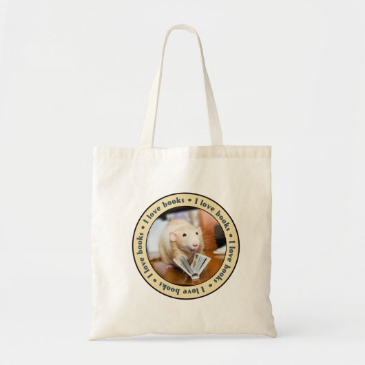 Ik hou van boeken - met Marty Mouse Tote Bag (Voorkant)