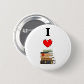 Ik hou van boeken ronde button 5,7 cm (Voorkant /achterkant)