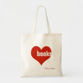 Ik hou van boeken / rood hart tote bag (Voorkant)