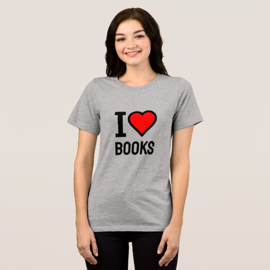 Ik hou van boeken Tri-Blend shirt (Voorkant volledig)