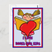Ik hou van boeken voor kinderen briefkaart (Voorkant / Achterkant)