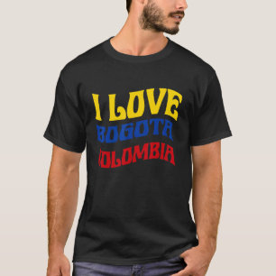 Ik hou van Bogota Colombia Vlag Kaart Colombiaanse T-shirt
