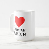 Ik hou van boheemse mode koffiemok (Voorkant links)
