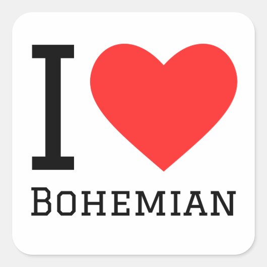 Ik hou van bohemien vierkante sticker (Voorkant)
