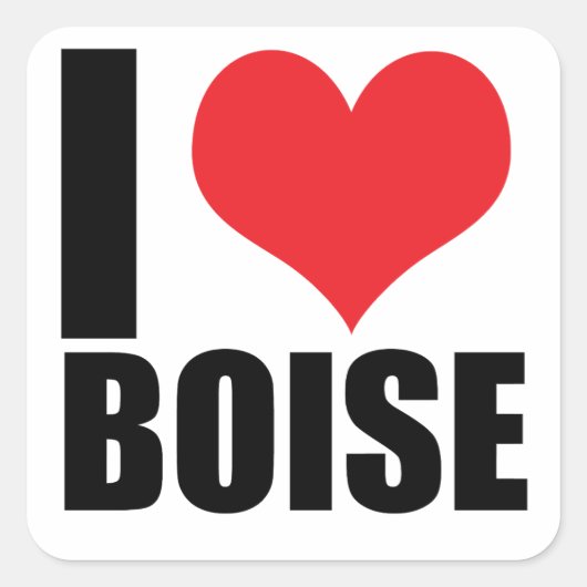 Ik hou van Boise Vierkante Sticker (Voorkant)
