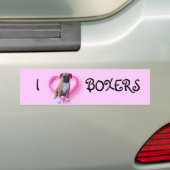 Ik hou van boksbumper sticker (Op auto)