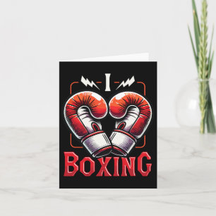 Ik hou van boksen rode bokshandschoenen Heartshape Kaart