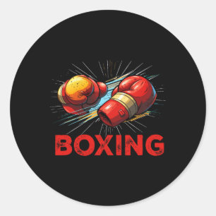 Ik hou van bokshandschoenen vechtsport martial art ronde sticker