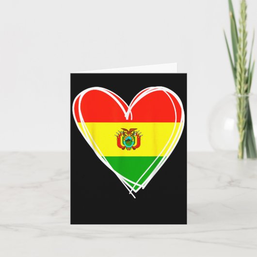 Ik hou van Bolivia Cool Bolivia Vlag Hart Ontwerp Kaart (Voorkant)