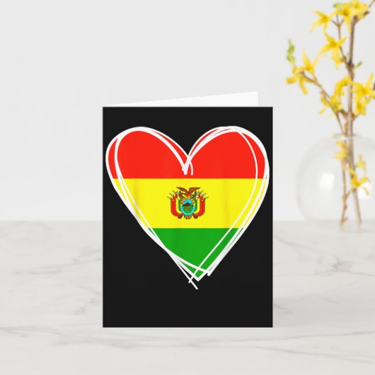 Ik hou van Bolivia Cool Bolivia Vlag Hart Ontwerp  Kaart (Gele Bloem)
