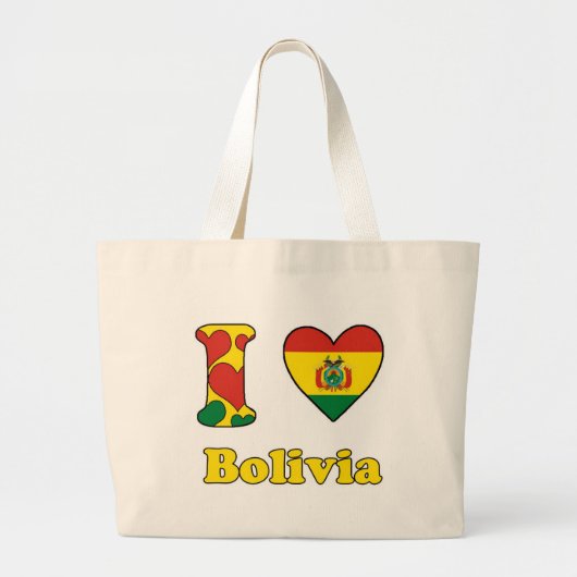 Ik hou van Bolivia Grote Tote Bag (Voorkant)