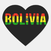 Ik hou van Bolivia Hart Sticker (Voorkant)
