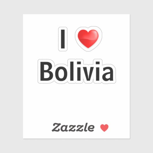 Ik hou van Bolivia Sticker (Vel)