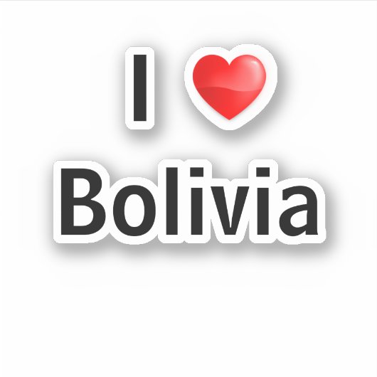 Ik hou van Bolivia Sticker (Voorkant)