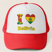 Ik hou van Bolivia Trucker Pet (Voorkant)