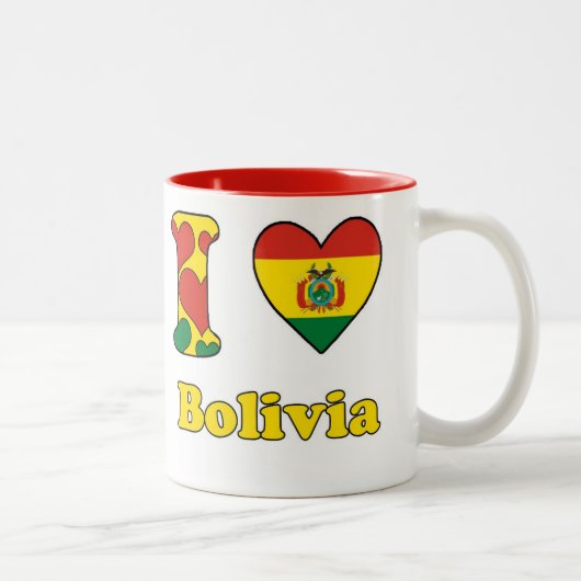 Ik hou van Bolivia Tweekleurige Koffiemok (Rechts)