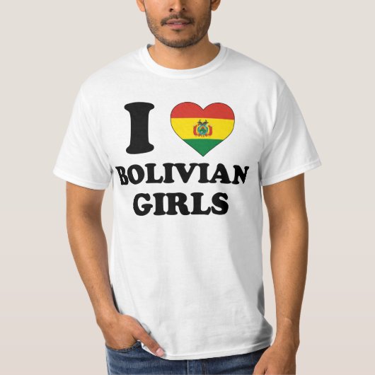 Ik hou van Boliviaanse meisjes T-shirt (Voorkant)