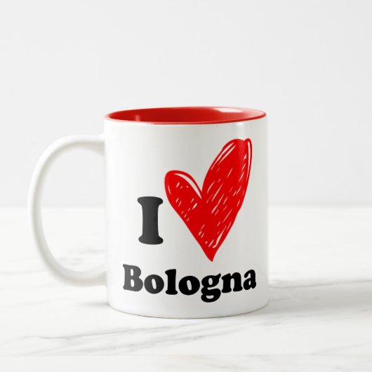 Ik hou van Bologna Two-Tone Coffee Mok (Links)