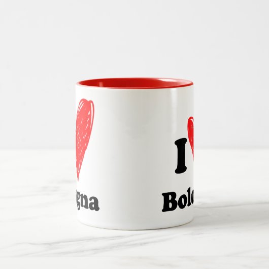 Ik hou van Bologna Two-Tone Coffee Mok (Center)