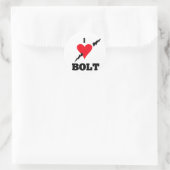 Ik hou van Bolt Ronde Sticker (Tas)
