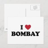 Ik hou van Bombay India Briefkaart (Voorkant / Achterkant)