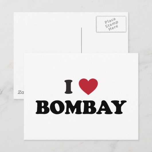 Ik hou van Bombay India Briefkaart (Voorkant / Achterkant)