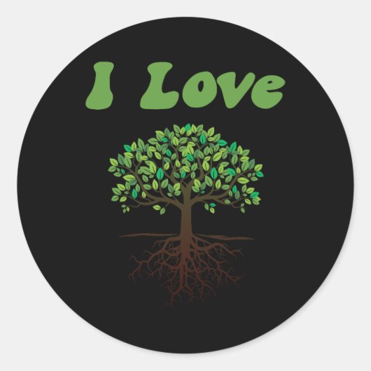 Ik hou van bomen - boomplanten of Earth Day Ronde Sticker (Voorkant)