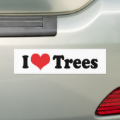 Ik hou van bomen bumpersticker (Op auto)