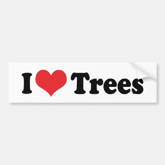 Ik hou van bomen bumpersticker (Voorkant)