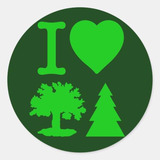 Ik hou van bomen ronde sticker (Voorkant)