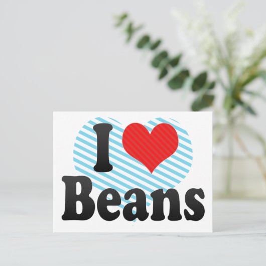 Ik hou van bonen briefkaart (Staand voorkant)
