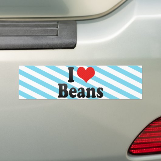 Ik hou van bonen bumpersticker (Op auto)