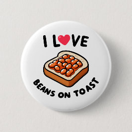 Ik hou van bonen op toast ronde button 5,7 cm